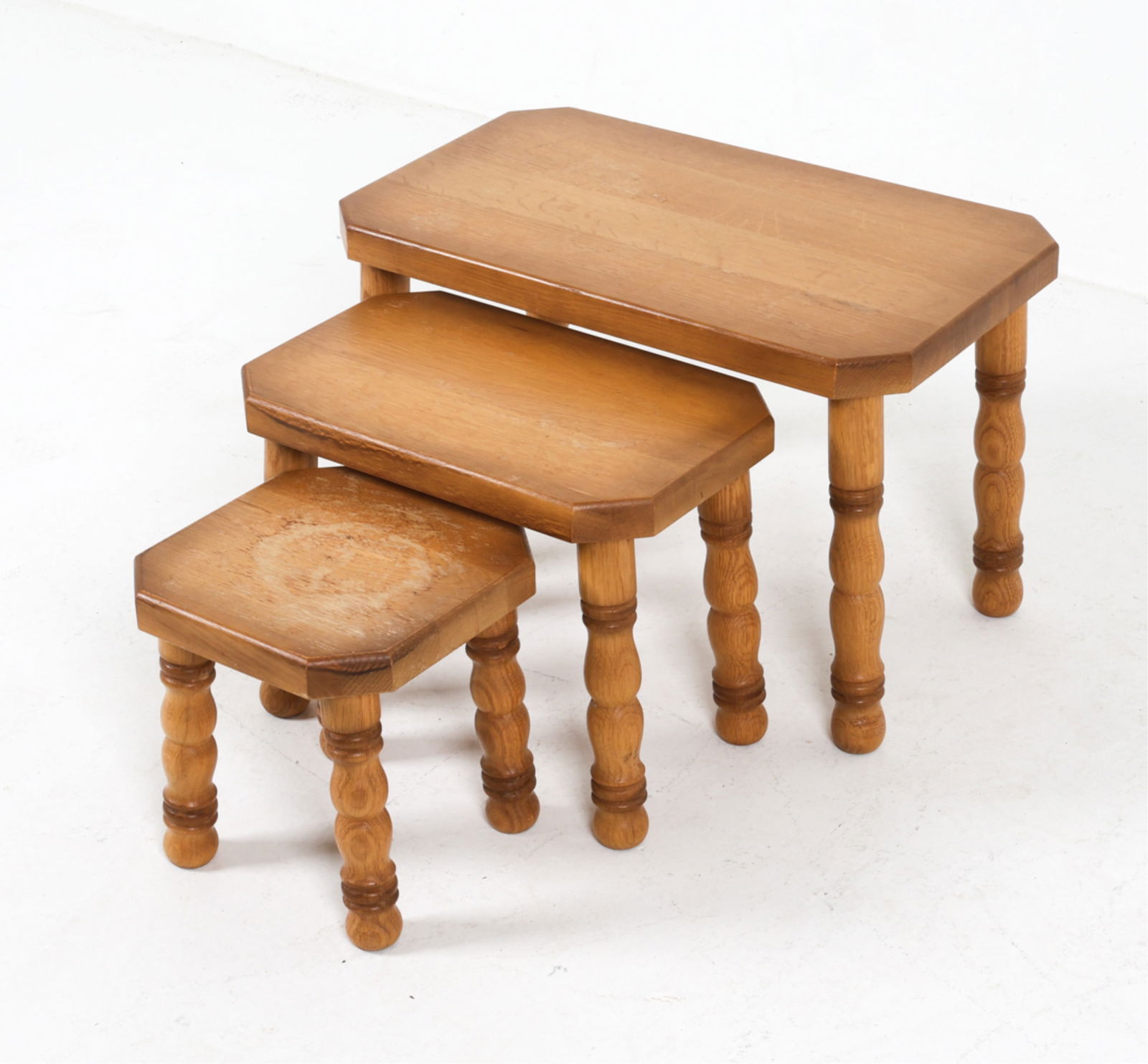 DUTCH OAK NESTING STOOLS, C.1970'S (1 of 13)