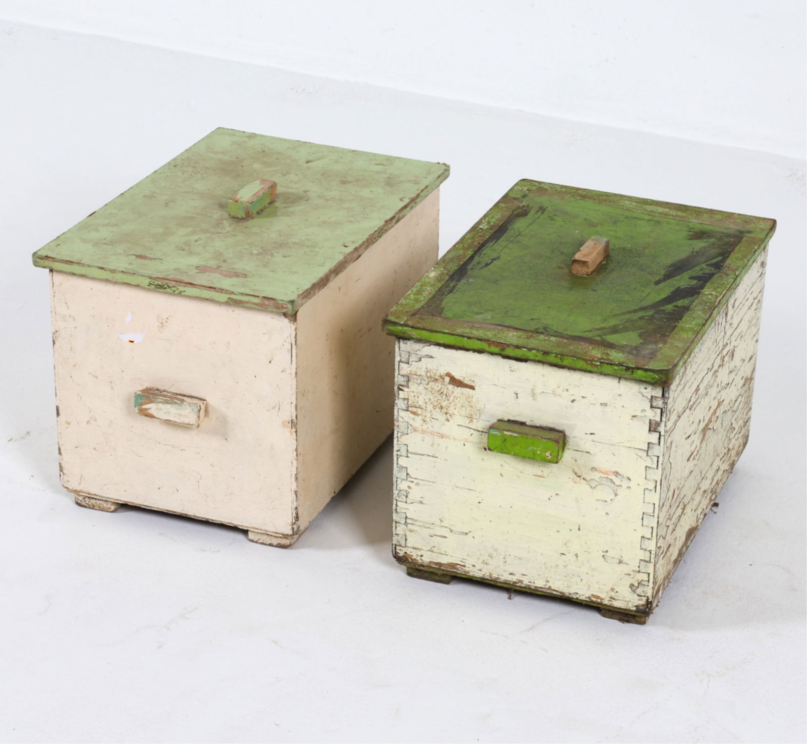 ANTIQUE DUTCH PAINTED STORAGE BOXES, C.1930'S (1 of 11)