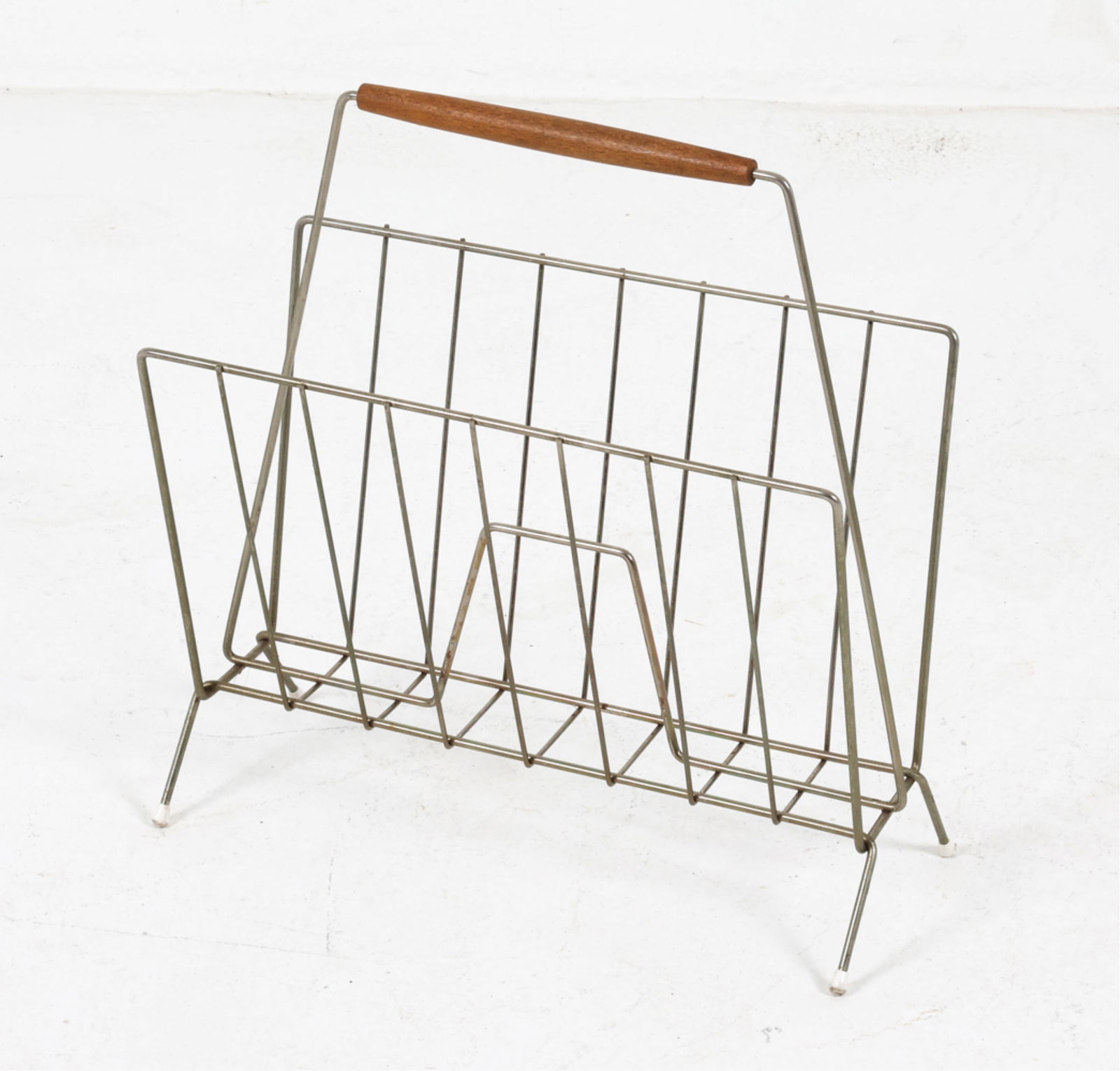 DUTCH WIRE METAL MAGAZINE RACK, C. 1950'S (1 of 10)