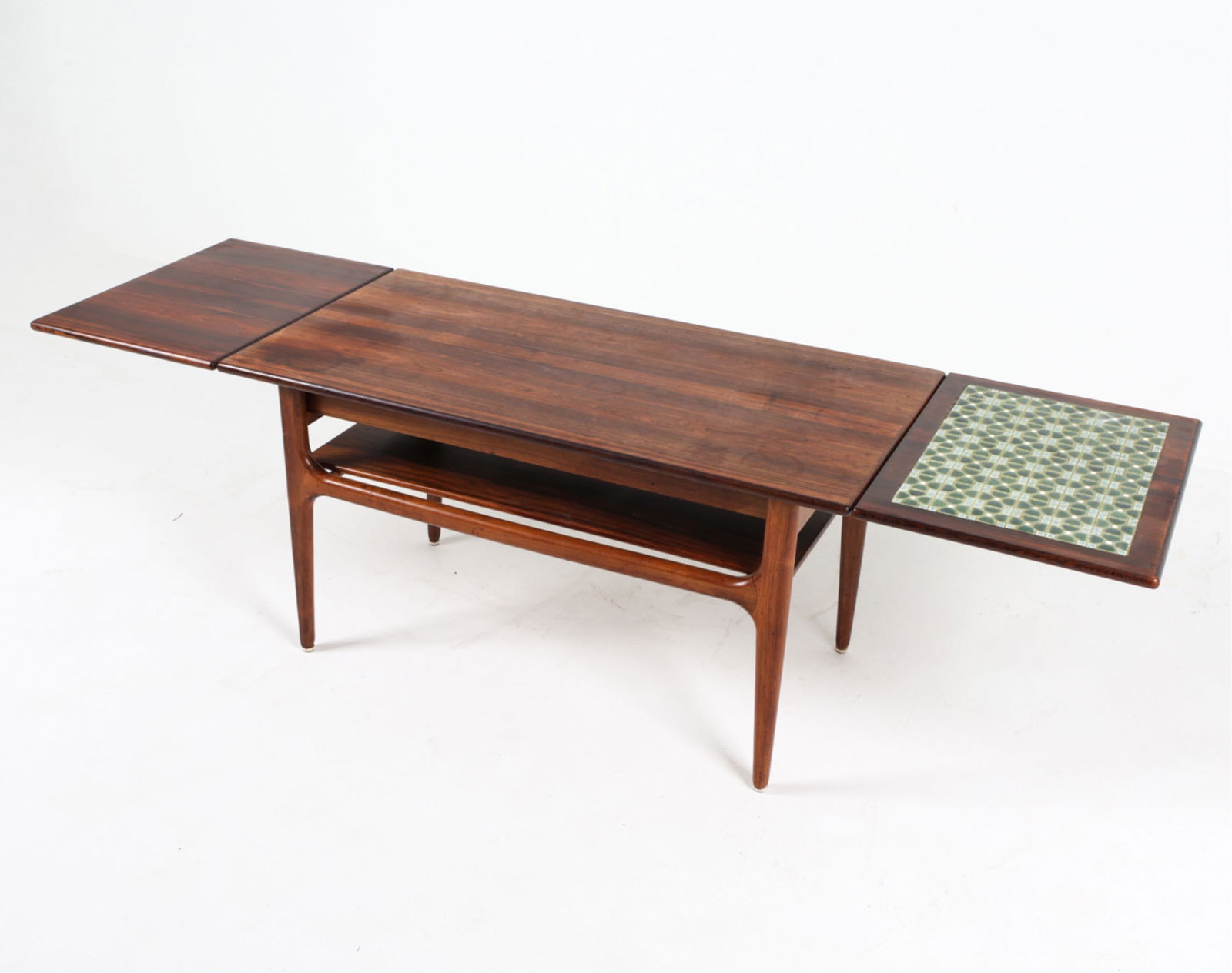 DANISH ROSEWOOD EXTENDING SOFA TABLE W/ TILES (1 of 20)