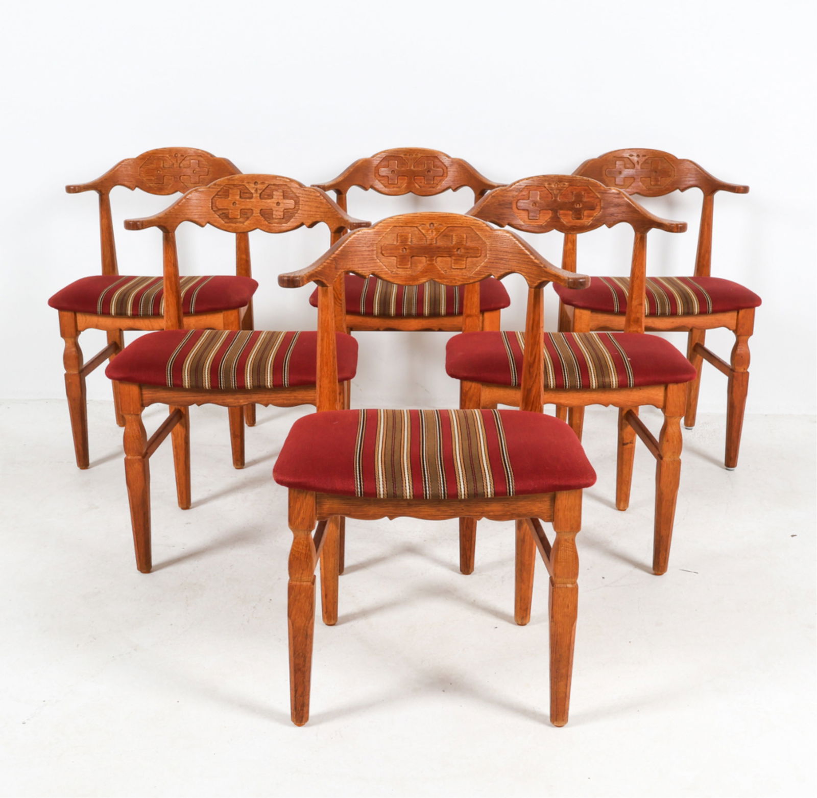 (6) DANISH OAK DINING CHAIRS BY HENNING KJAERNULF (1 of 13)