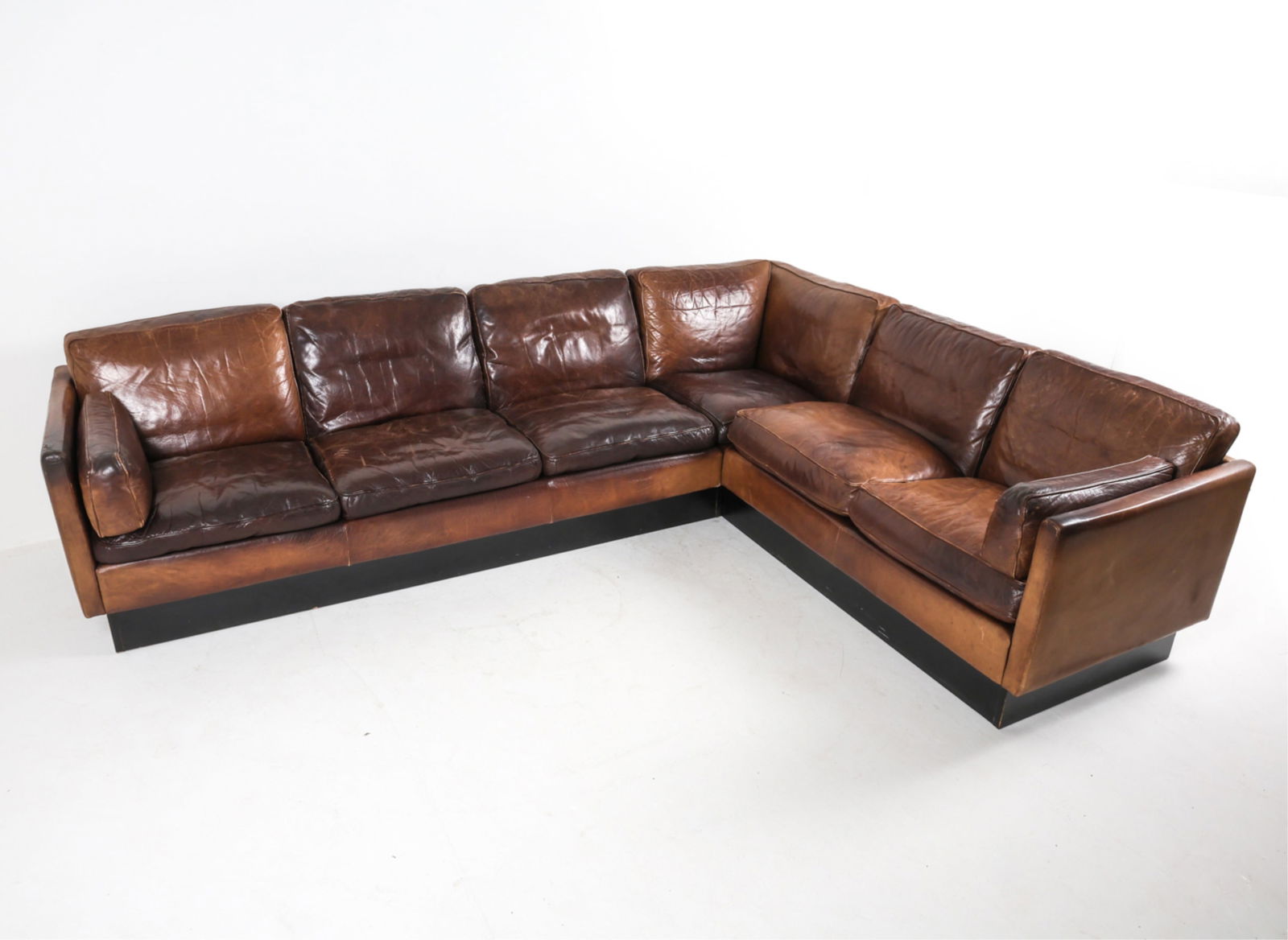 DANISH LEATHER SECTIONAL SOFA, CIRCA 1970'S (1 of 20)
