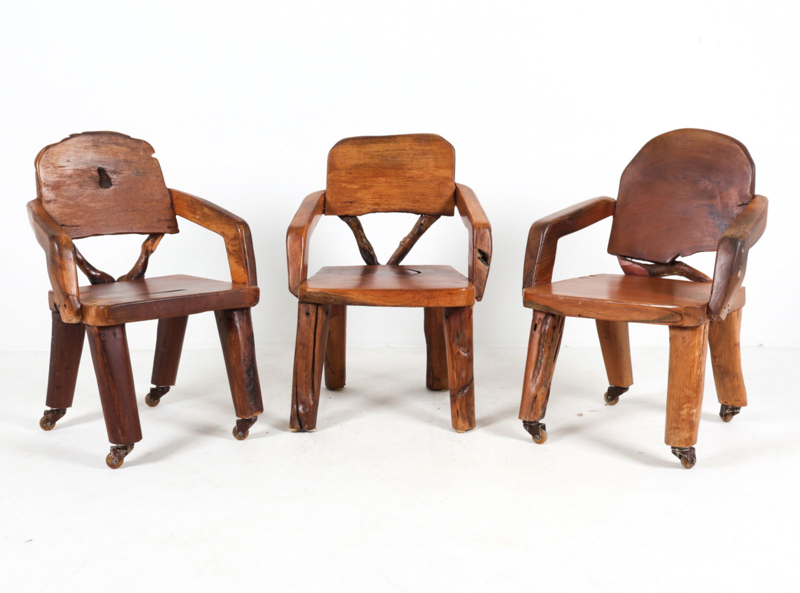 (2) DANISH SOLID TEAK ROOT ARMCHAIRS (1 of 16)