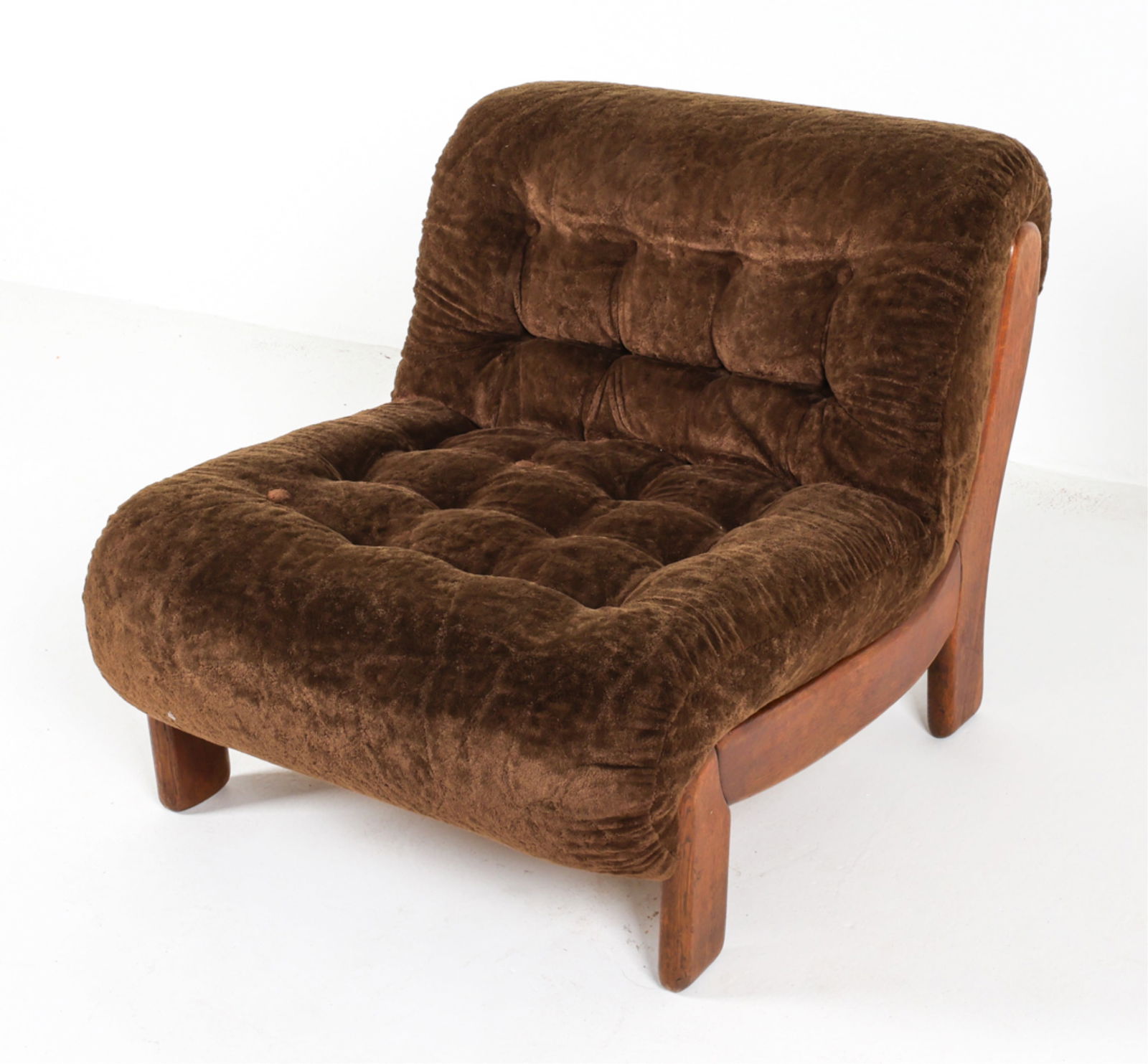 DANISH OAK, TUFTED SLIPPER LOUNGE CHAIR (1 of 11)
