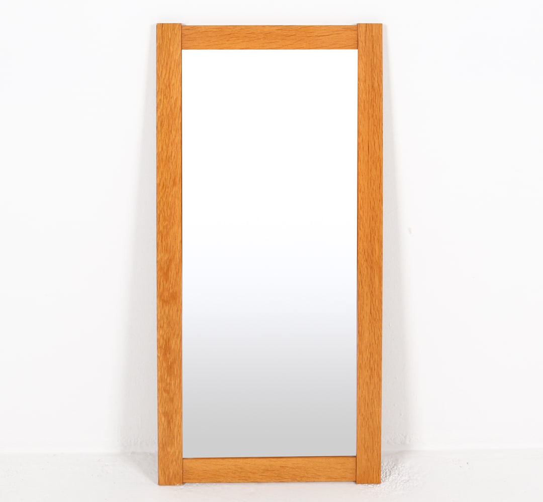 DANISH MID-CENTURY OAK WALL MIRROR, C.1960'S (1 of 9)