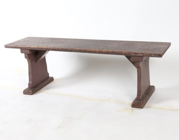 ANTIQUE PAINTED PINE BENCH