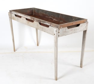 ANTIQUE PAINTED WOODEN PLANTING TABLE