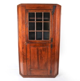 ANTIQUE 19TH C. OAK CORNER CABINET