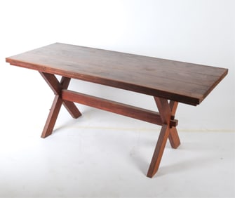 VINTAGE OAK MORTISE & TENON DINING TABLE