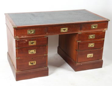 ANTIQUE ENGLISH MAHOGANY CAMPAIGN DESK