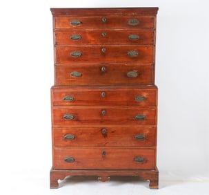 18TH C. NEW ENGLAND CHEST ON CHEST