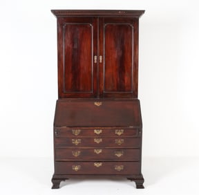 19TH C. MAHOGANY SECRETARY BOOKCASE DESK