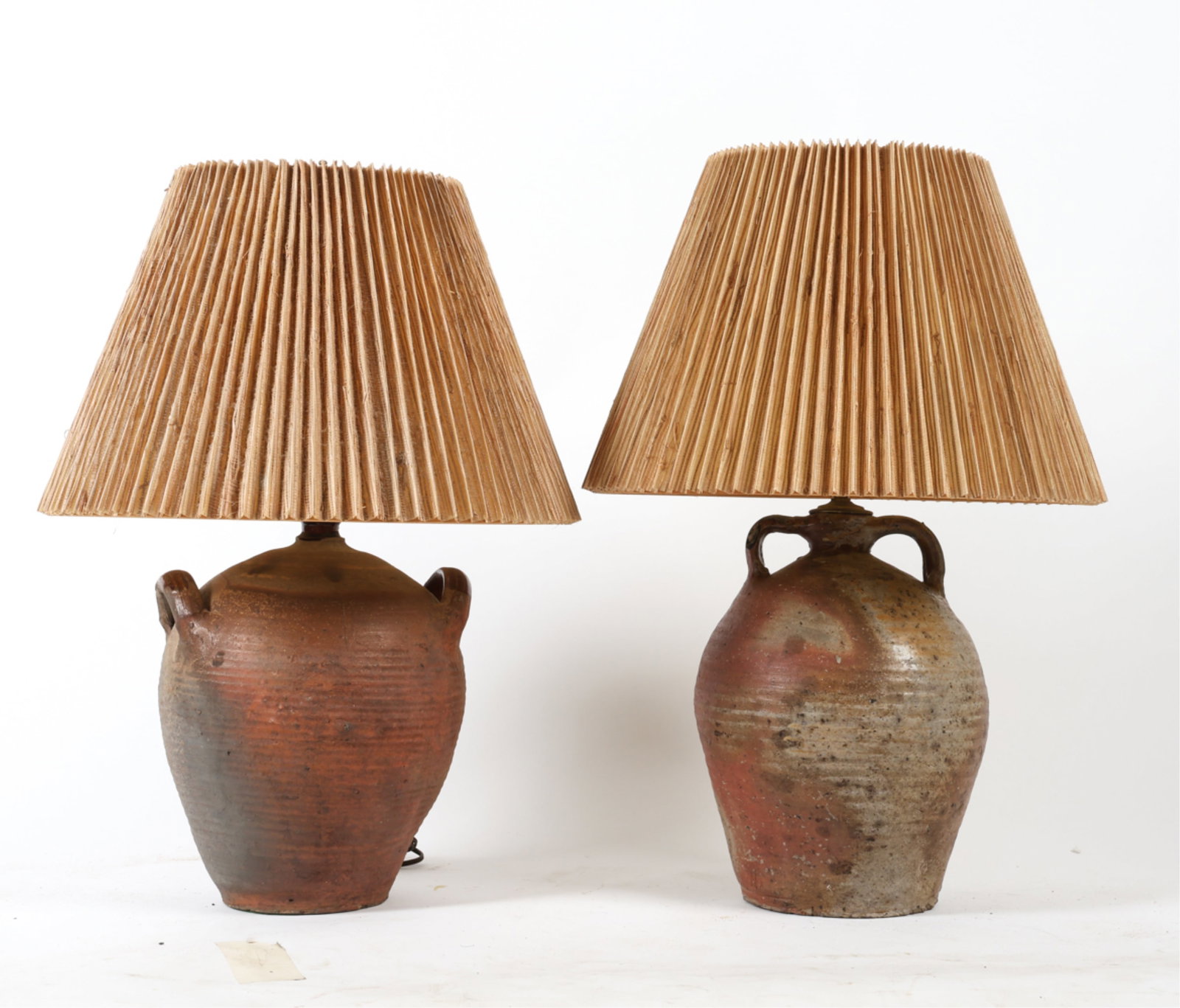 (2) ANTIQUE STONEWARE JUG LAMPS (1 of 11)