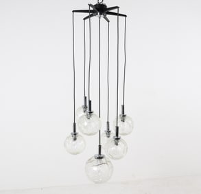 GERMAN GLASS GLOBE CHANDELIER FOR DORIA