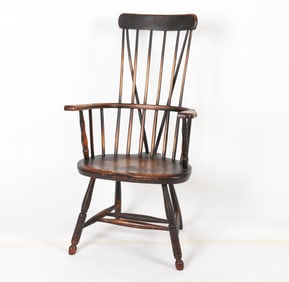 ANTIQUE WINDSOR COMB BACK ARMCHAIR