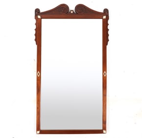 MAHOGANY MIRROR WITH BONE INLAY