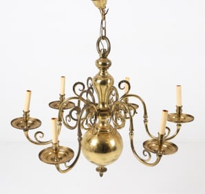 FRENCH POLISHED BRASS CHANDELIER