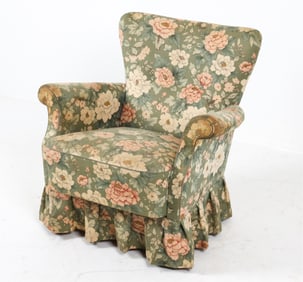 DANISH FLORAL UPHOLSTERY ARMCHAIR, C.1950'S