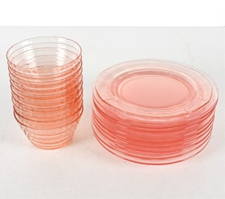 VINTAGE PINK DEPRESSION GLASS GROUPING