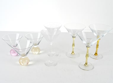 (8) GLASS STEMWARE GROUPING