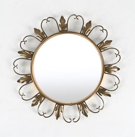 VINTAGE BRASS TONE SUNBURST MIRROR