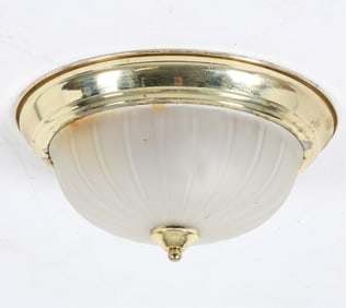BRASS AND GLASS CEILING LAMP