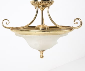 BRASS AND GLASS CEILING LIGHT