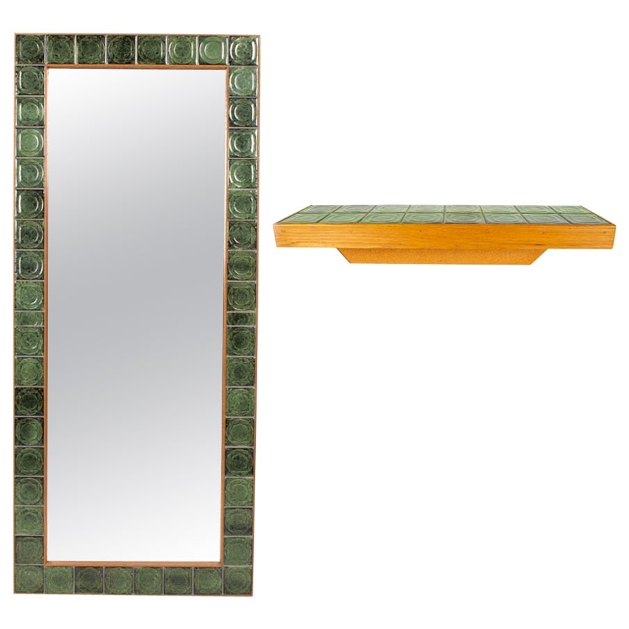 BODIL EJE-STYLE CERAMIC TILE MIRROR AND SHELF (1 of 14)