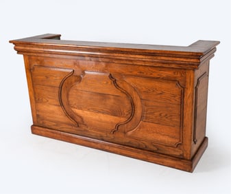 ANTIQUE FRENCH OAK AND ZINC WET BAR