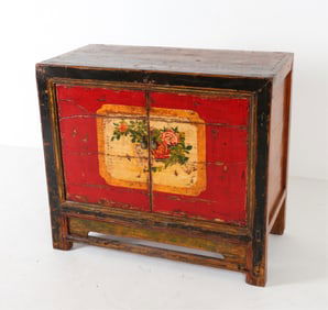 MONGOLIAN PAINT-DECORATED CABINET
