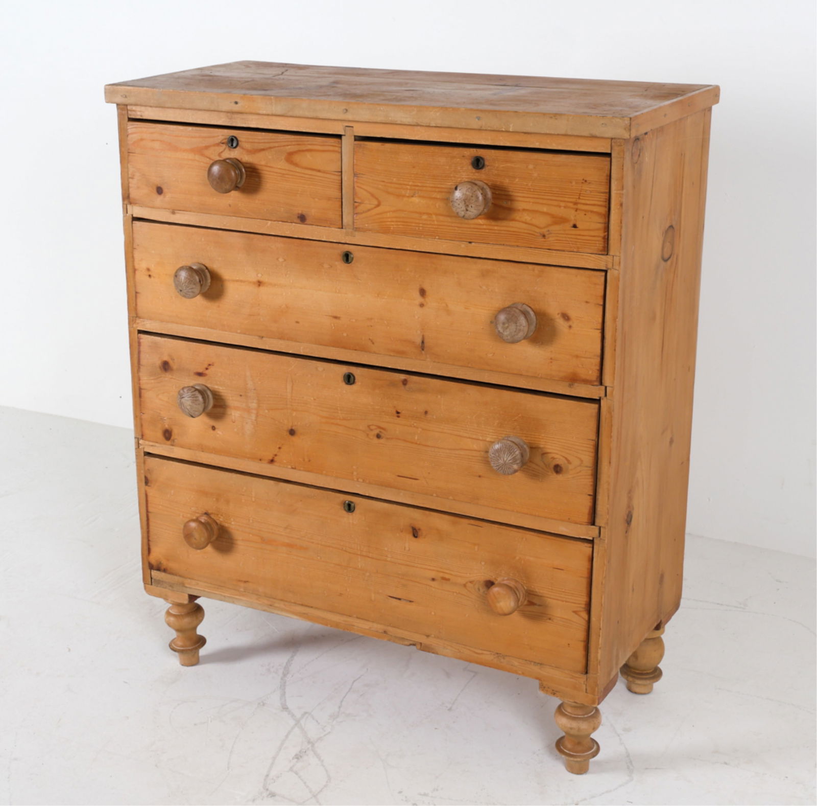 ANTIQUE PINE CHEST OF DRAWERS (1 of 19)