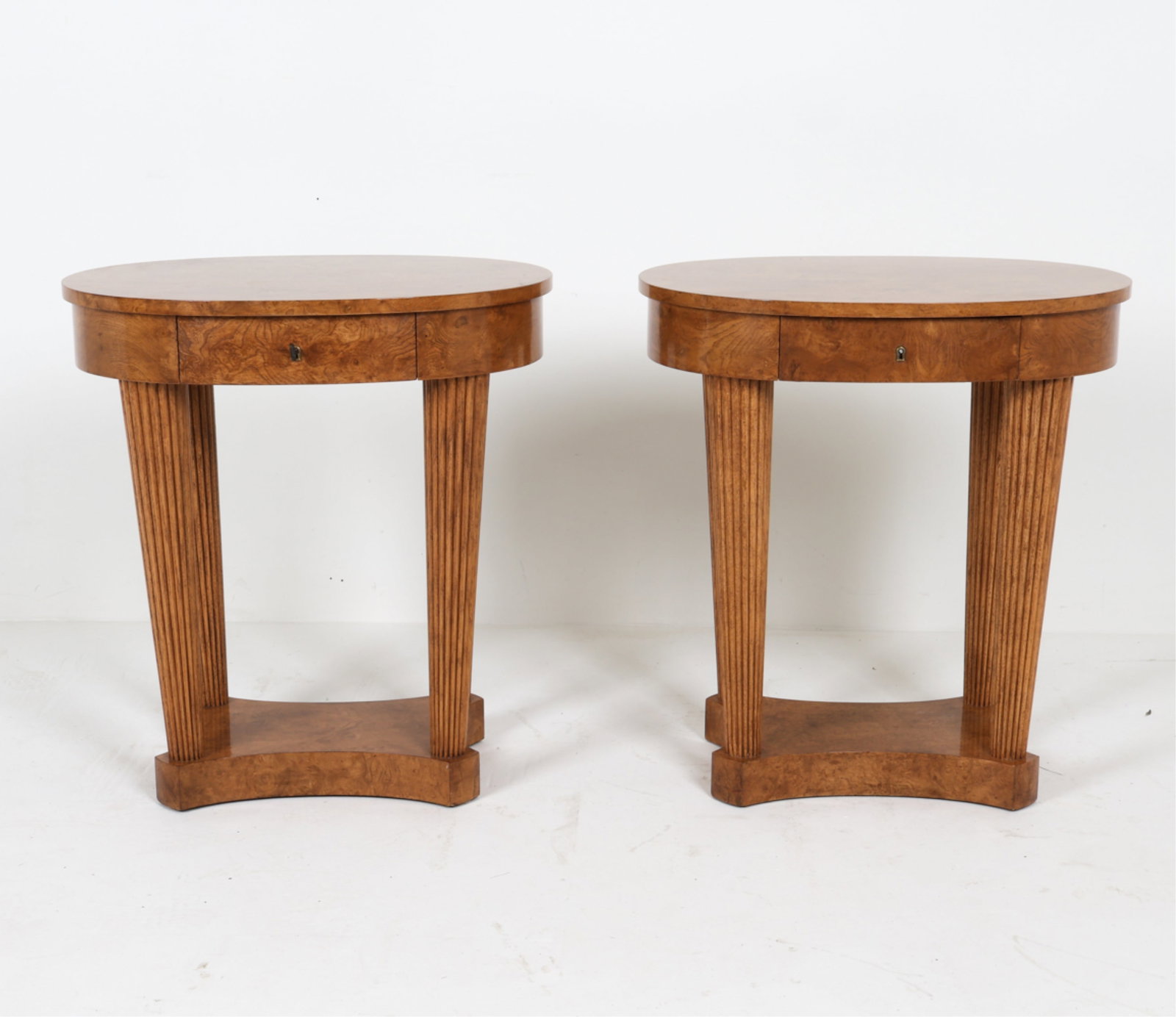 (2) BURL WOOD END TABLES (1 of 14)