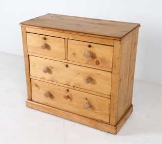 FRENCH ANTIQUE 19TH C.PINE CHEST OF DRAWERS