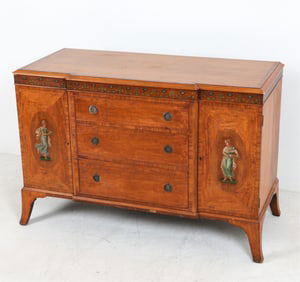 ADAM STYLE PAINT DECORATED SIDEBOARD