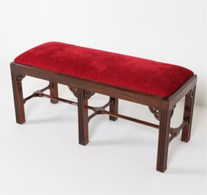 CHIPPENDALE STYLE MAHOGANY BENCH