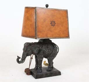 MAITLAND-SMITH BRONZE ELEPHANT LAMP