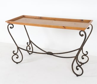 PINE & IRON CONSOLE TABLE