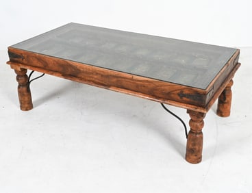 ANTIQUE INDIAN ARCHITECTURAL DOOR COFFEE TABLE