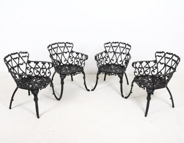 (4) WROUGHT IRON GARDEN CHAIRS