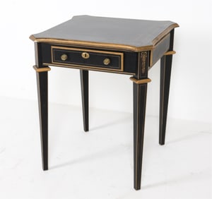 LOUIS XVI STYLE PAINTED & GILT SIDE TABLE