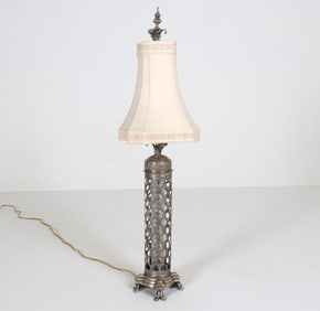 TURKISH STYLE SILVERPLATE LAMP