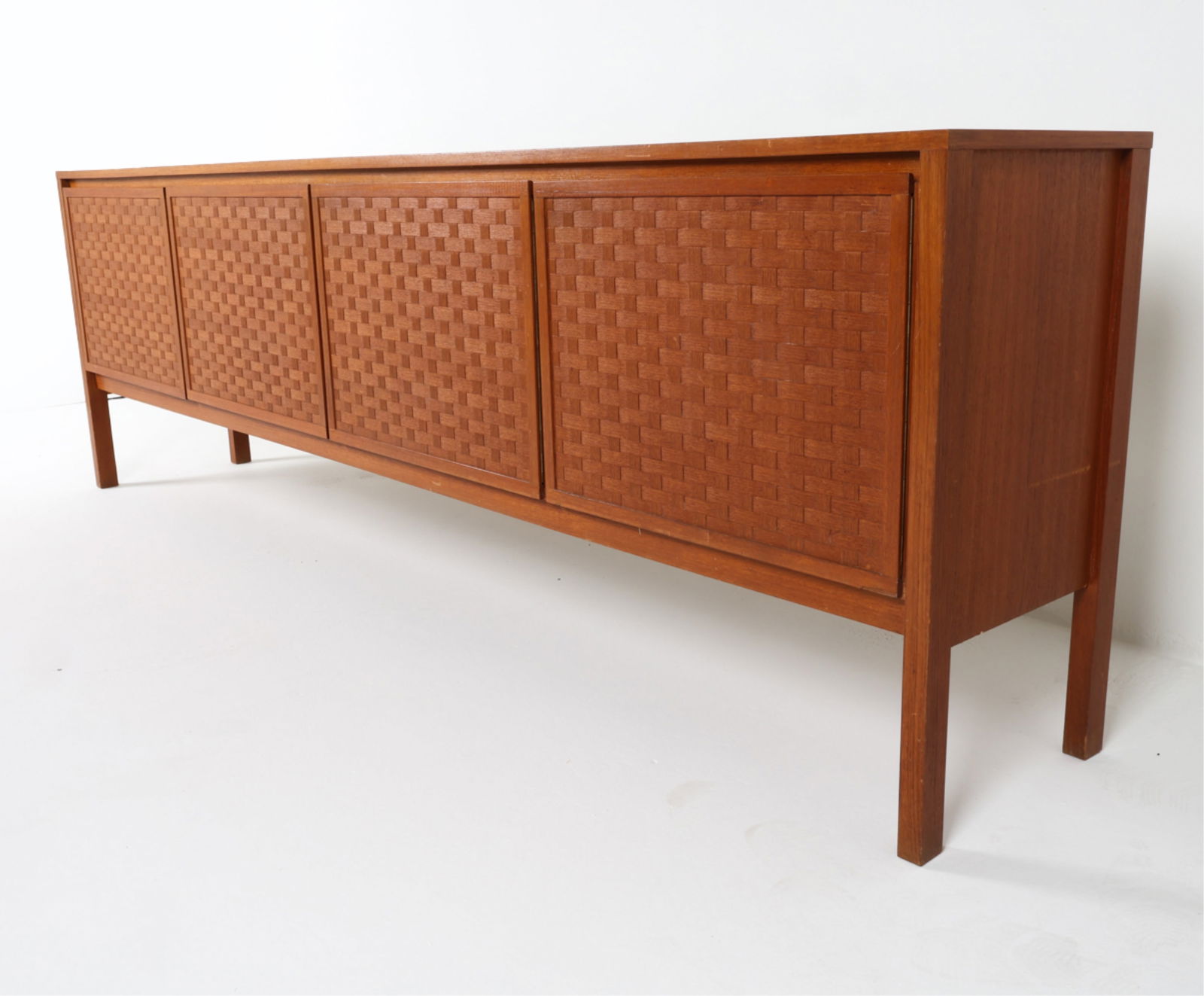 GERMAN TEAK WOVEN SIDEBOARD BY LEO BUB, C.1960'S (1 of 20)
