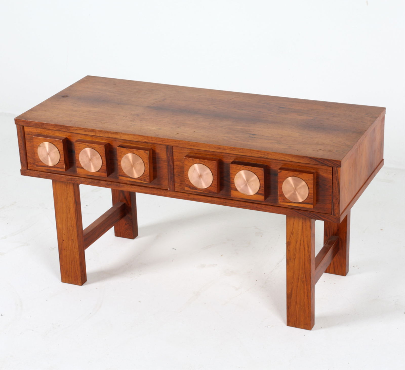 DANISH ROSEWOOD & COPPER LOW CONSOLE CHEST (1 of 17)