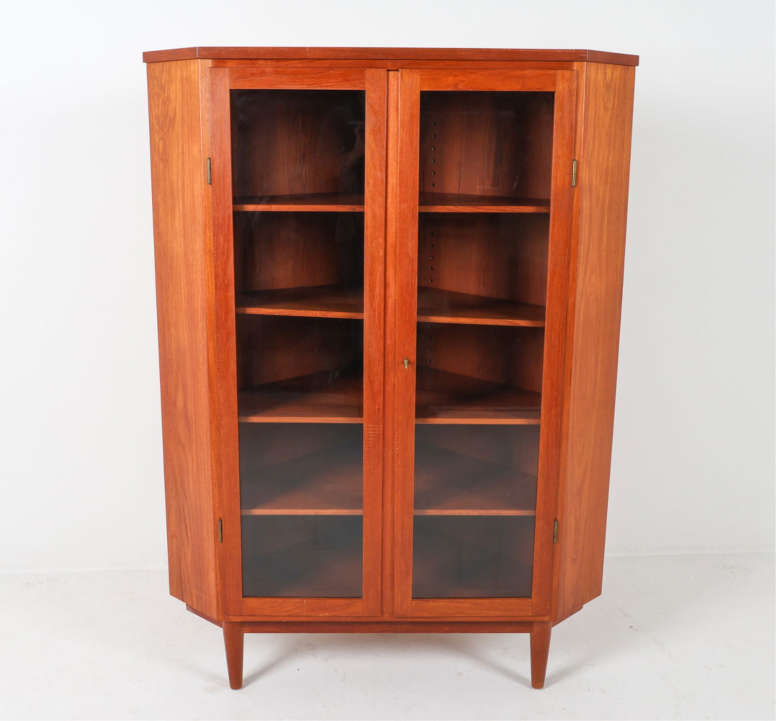DANISH TEAK CORNER CABINET WITH GLASS DOORS (1 of 14)