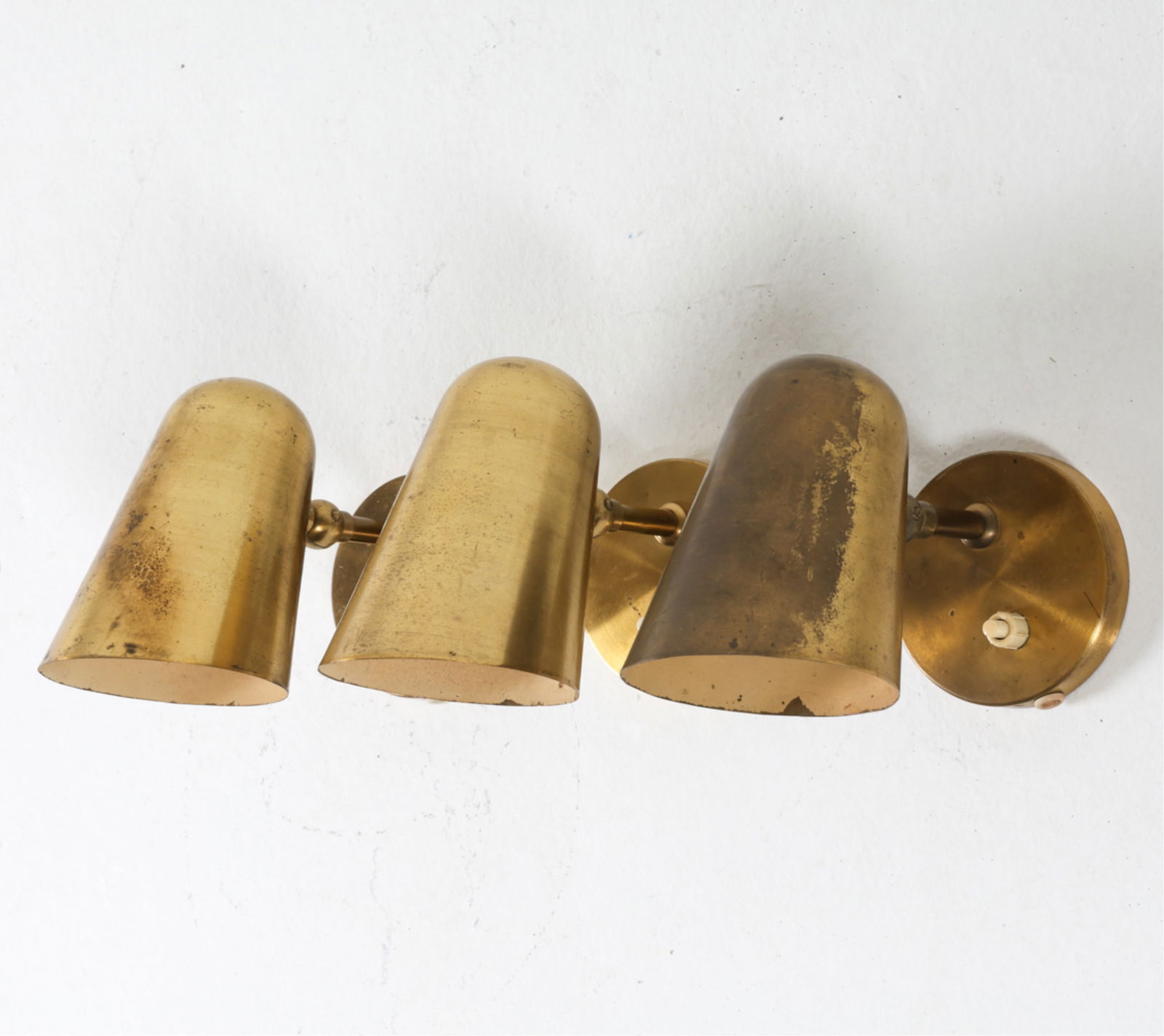 (3) SCANDINAVIAN BRASS WALL SCONCES, C.1960'S (1 of 10)