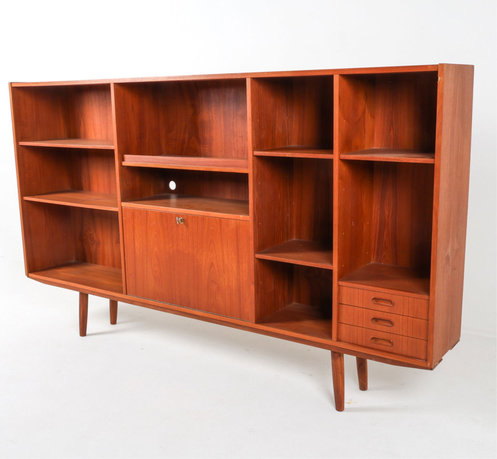 DANISH TEAK SIDEBOARD BOOKCASE, CIRCA 1960'S (1 of 13)