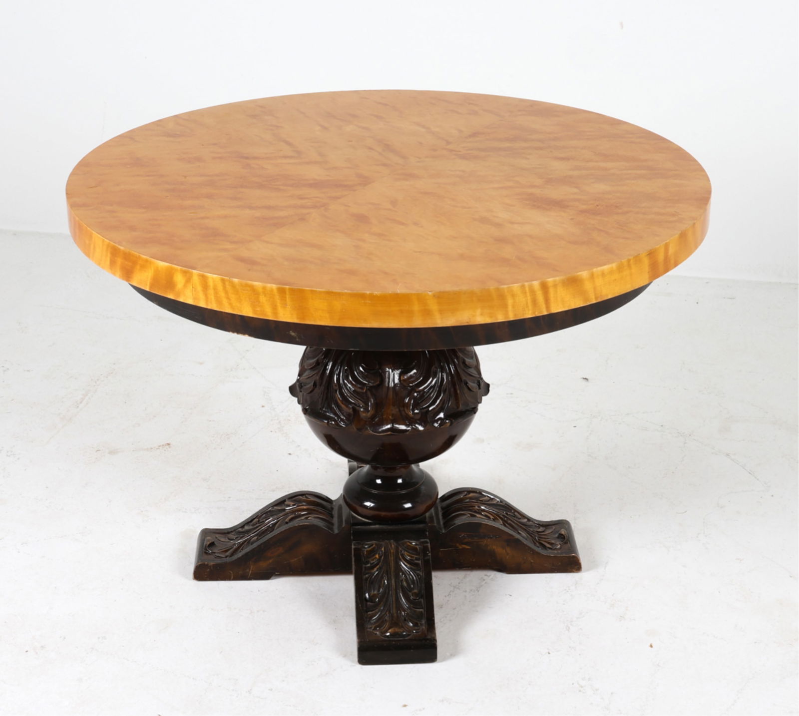BIEDERMEIER STYLE ROUND TABLE WITH FLAME BIRCH TOP (1 of 15)
