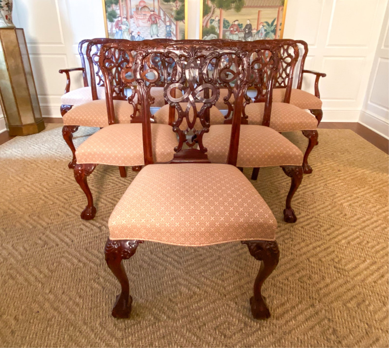 (10) CHIPPENDALE STYLE MAHOGANY DINING CHAIRS (1 of 17)