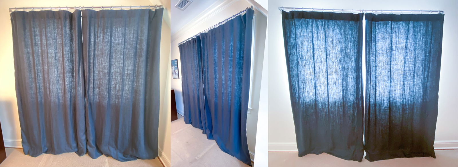 (6) LINEN CURTAINS: Dimensions: H 85" x W 50" (Flat) Condition: No issues to note