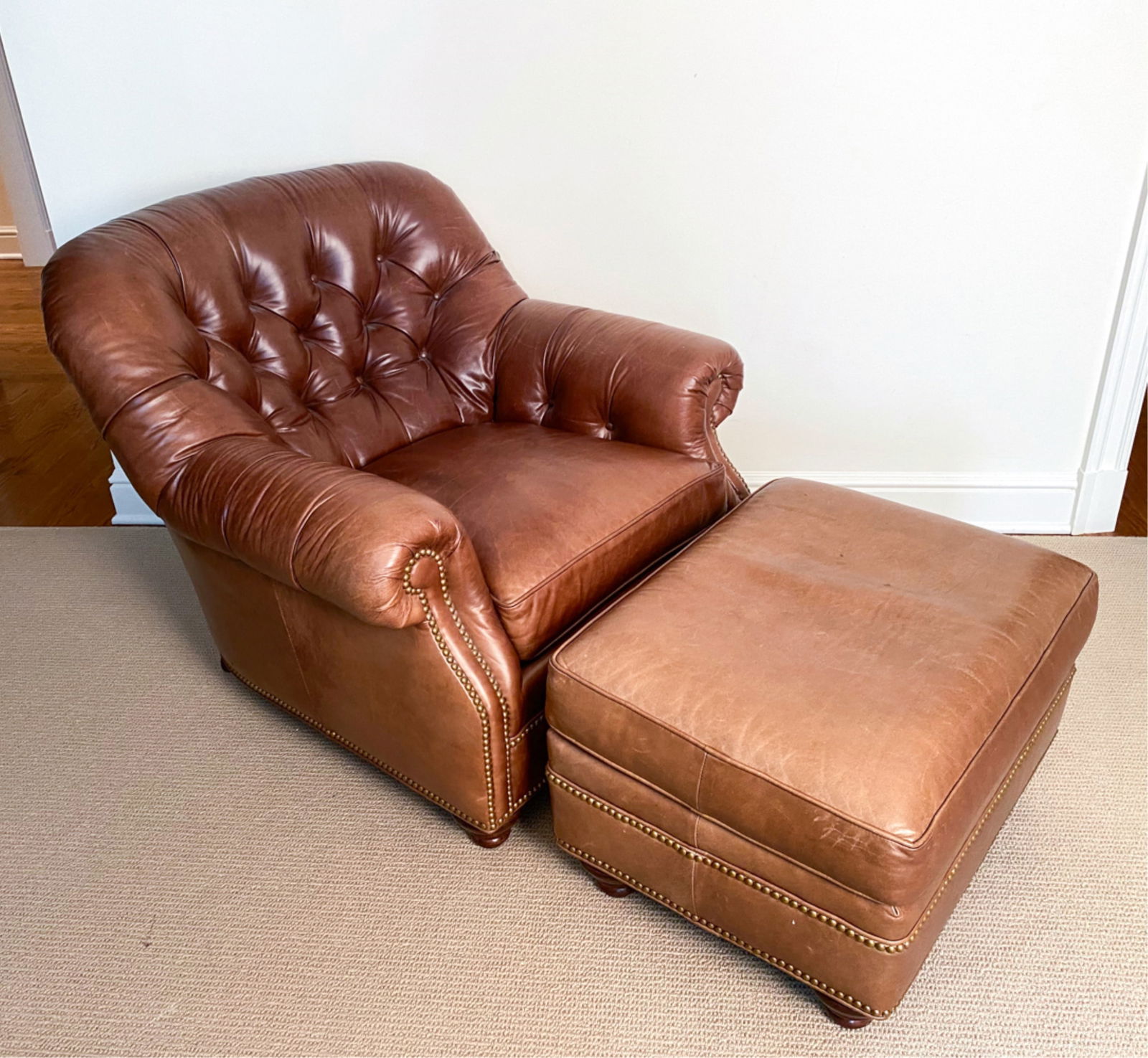 HANCOCK & MOORE LEATHER CHAIR & OTTOMAN (1 of 14)